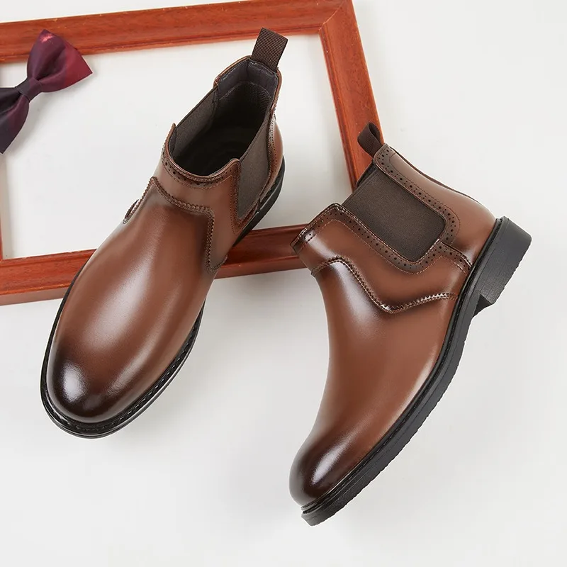 ヴィンテージメンズレザーオックスフォードブーツ高級ハンドメイ - Men Fashion Vintage のレビューと価格