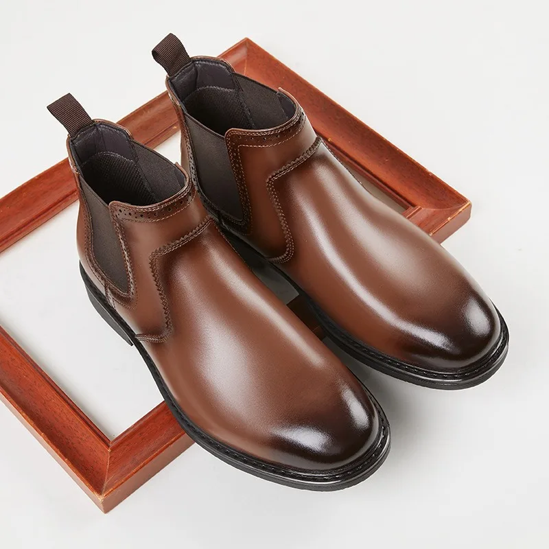 ヴィンテージメンズレザーオックスフォードブーツ高級ハンドメイ - Men Fashion Vintage のレビューと価格