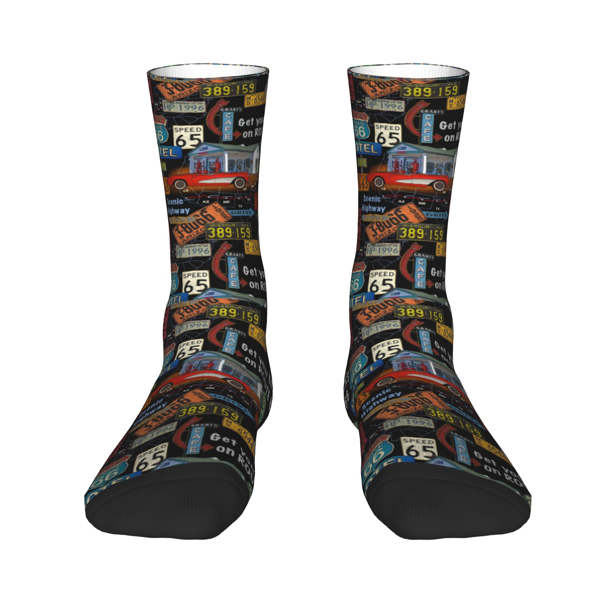 カスタムファッションヴィンテージアメリカロードルート66ソッ - Men Fashion Vintage のレビューと価格