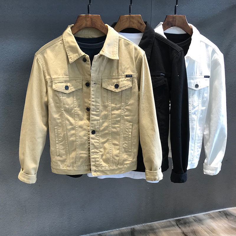 春秋メンズデニムジャケットシングルブレスト長袖無地ジャケット - Mens Fashion Denim Jacket のレビューと価格