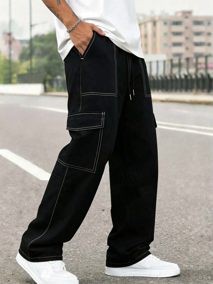 メンズアウトドアカーゴスタイルカジュアルロングパンツ、春/秋 - Men'S Fashion Trousers のレビューと価格