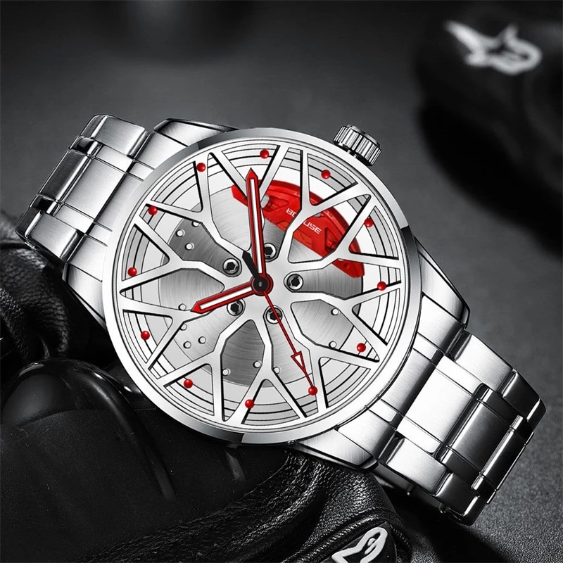 ファッションメンズ車用ホイール時計高級メンズスポーツ防水クォ - Men'S Fashion Hub のレビューと価格