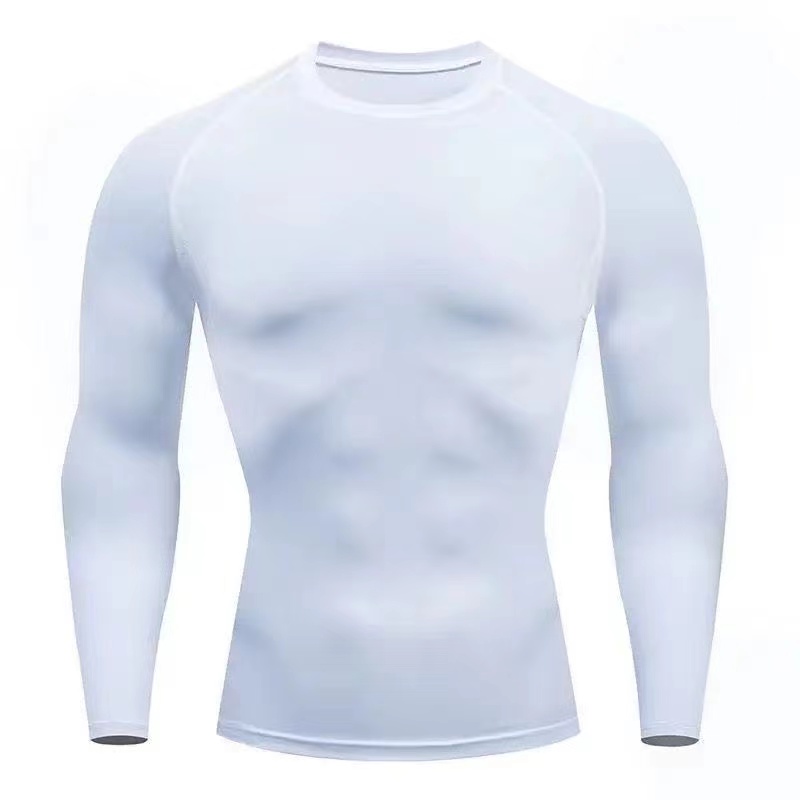 圧縮ランニングトップ男性長袖シャツ男性用ジム服速乾性スポーツ - Muscle Tee Workout のレビューと価格