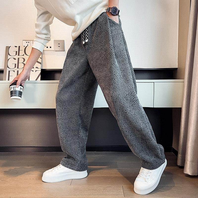 2026 メンズクールカジュアルパンツ秋韓国スタイルハイスト - Mens Fashion Dark Grey Pants のレビューと価格