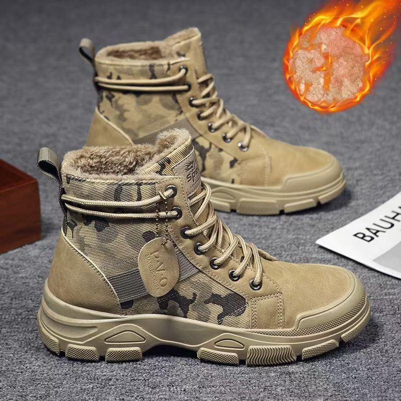 2025年冬迷彩柄保温厚底メンズブーツ　おしゃれで個性的なカ - Men'S Fashion Jeans And Boots のレビューと価格