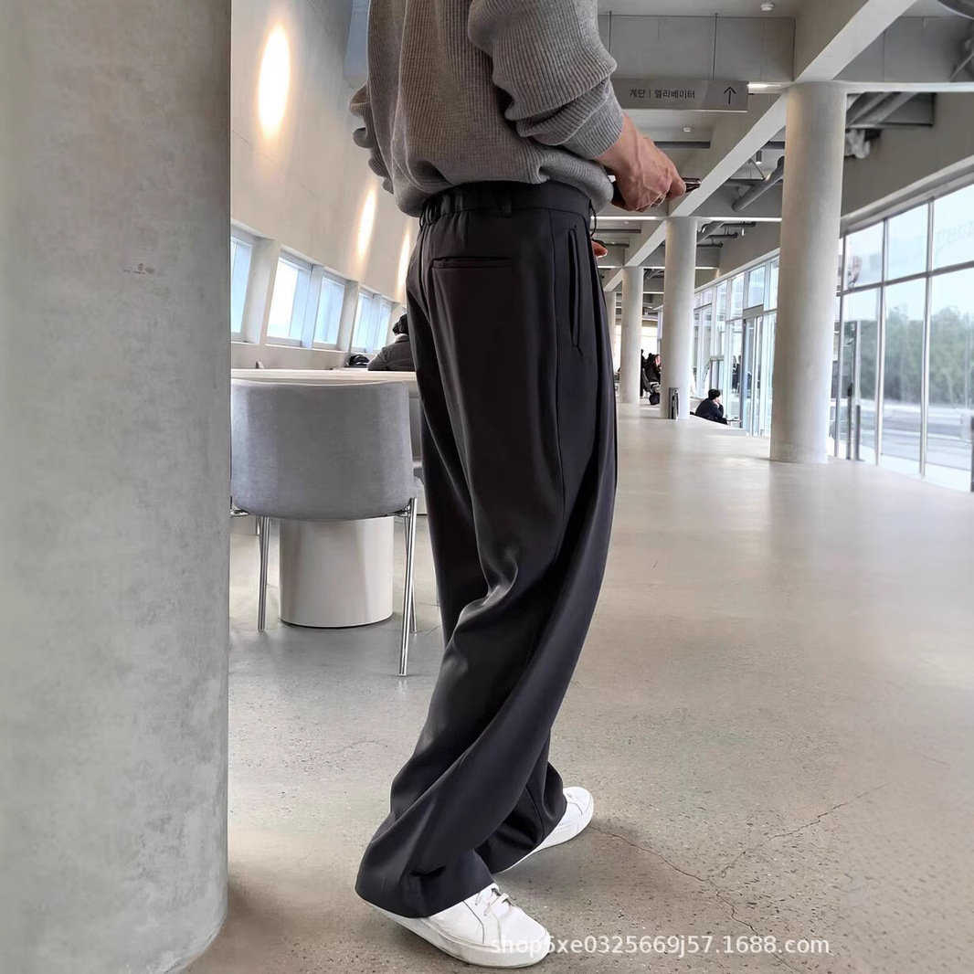 フレンチスタイルのファッションメンズブラックダークグレーカジ - Mens Fashion Dark Grey Pants のレビューと価格