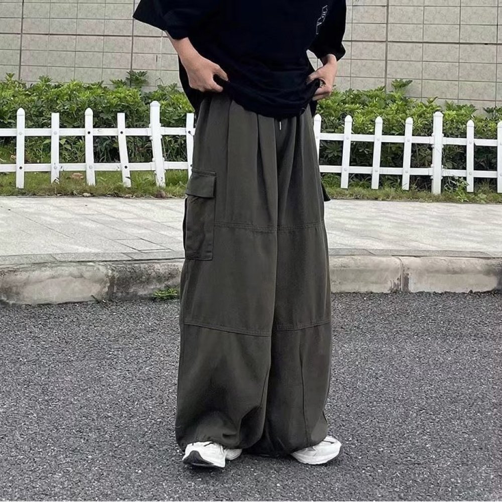 日本のストリートウェアカーゴパンツ メンズ ルーズストレート - Men'S Fashion Trousers のレビューと価格
