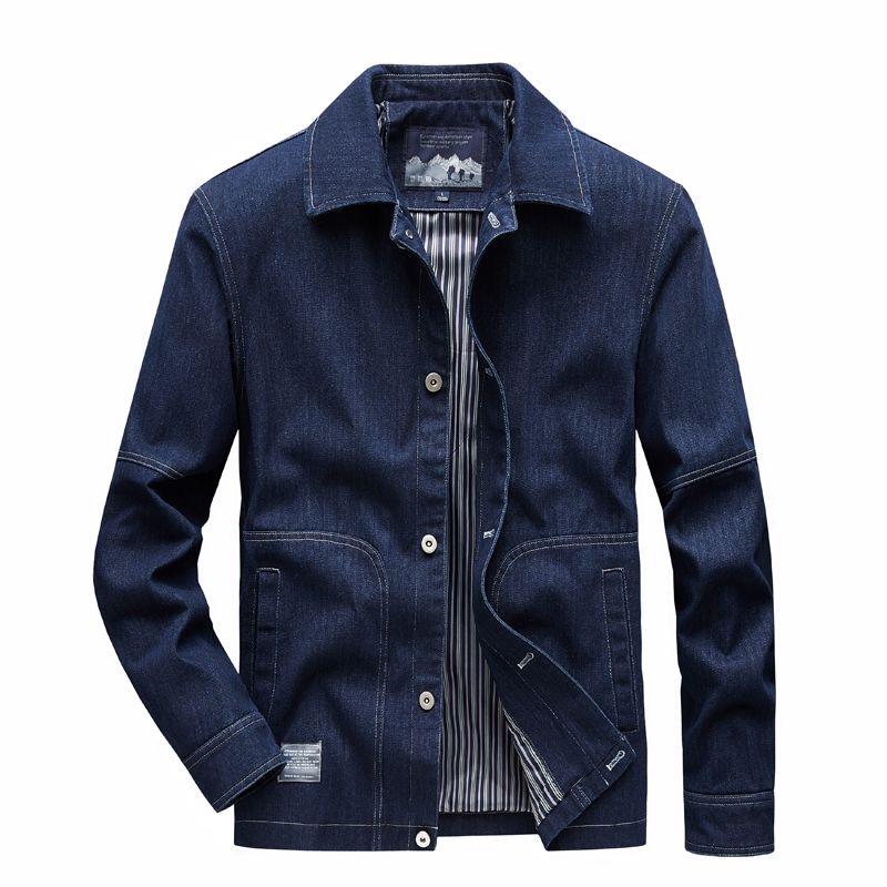 秋と春のファッショントレンドアメリカンヴィンテージソリッドカ - Mens Fashion Denim Jacket のレビューと価格
