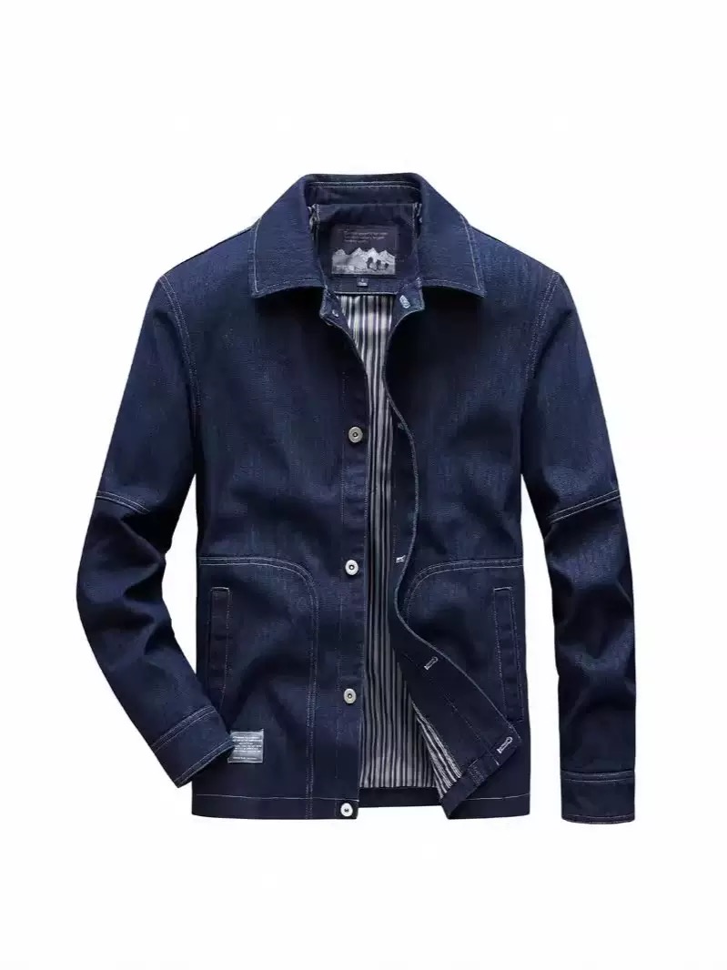 秋と春のファッショントレンドアメリカンヴィンテージソリッドカ - Mens Fashion Denim Jacket のレビューと価格