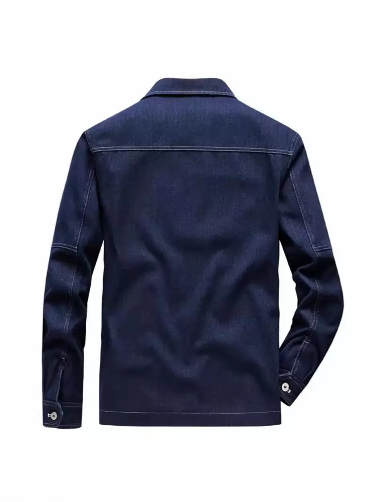 秋と春のファッショントレンドアメリカンヴィンテージソリッドカ - Mens Fashion Denim Jacket のレビューと価格
