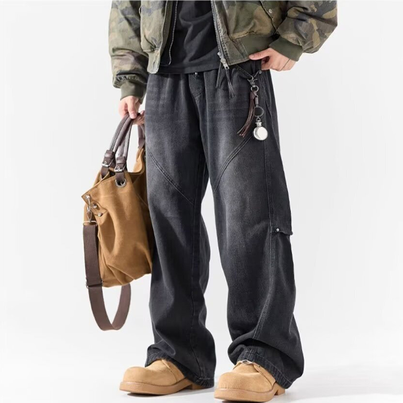 ヴィンテージメンズストレートレッグアメリカンスタイルデニムパ - Men'S Fashion Jeans And Boots のレビューと価格