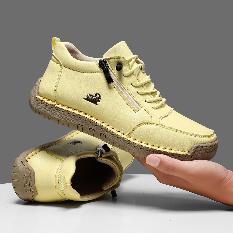女性用スニーカー手作りレザーカジュアルシューズアウトドアソフ - Casual Sneakers Men のレビューと価格