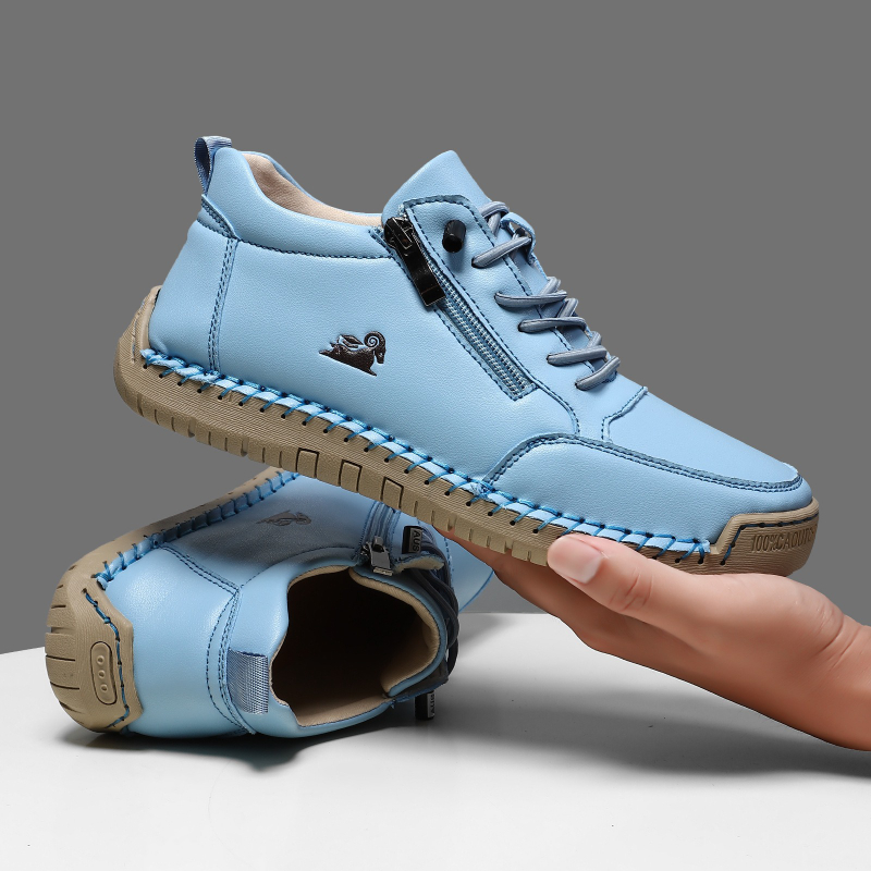 女性用スニーカー手作りレザーカジュアルシューズアウトドアソフ - Casual Sneakers Men のレビューと価格