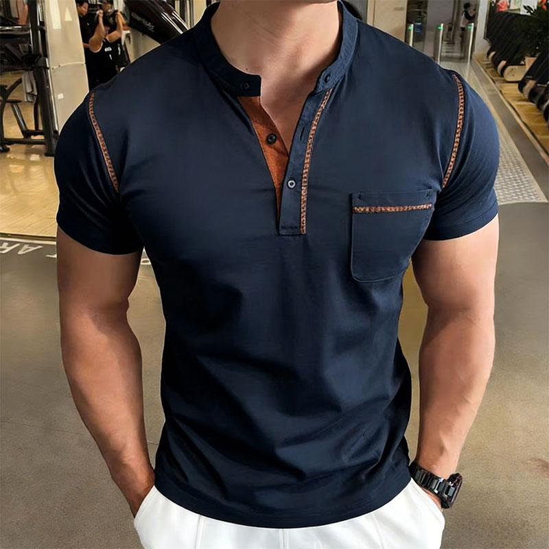 新しい夏のメンズヘンリーカラー半袖ゴルフポロシャツ個性ポケッ - Men'S Fashion And Style のレビューと価格